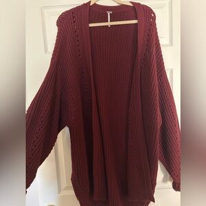 Free People Red Nightingale Cardigan